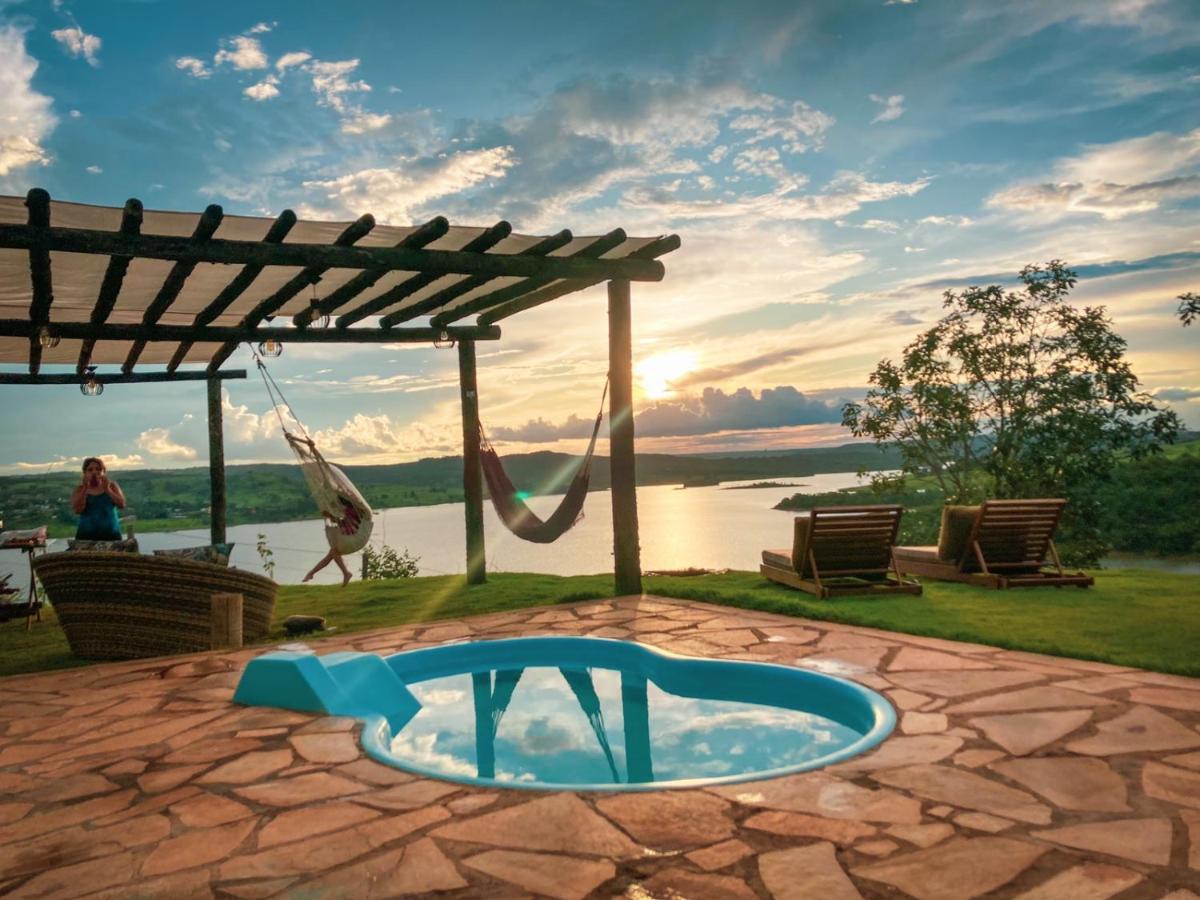 Chale Mirante, Piscina, Cachoeira, Lago E Vista Espetacular Alexânia Kültér fotó