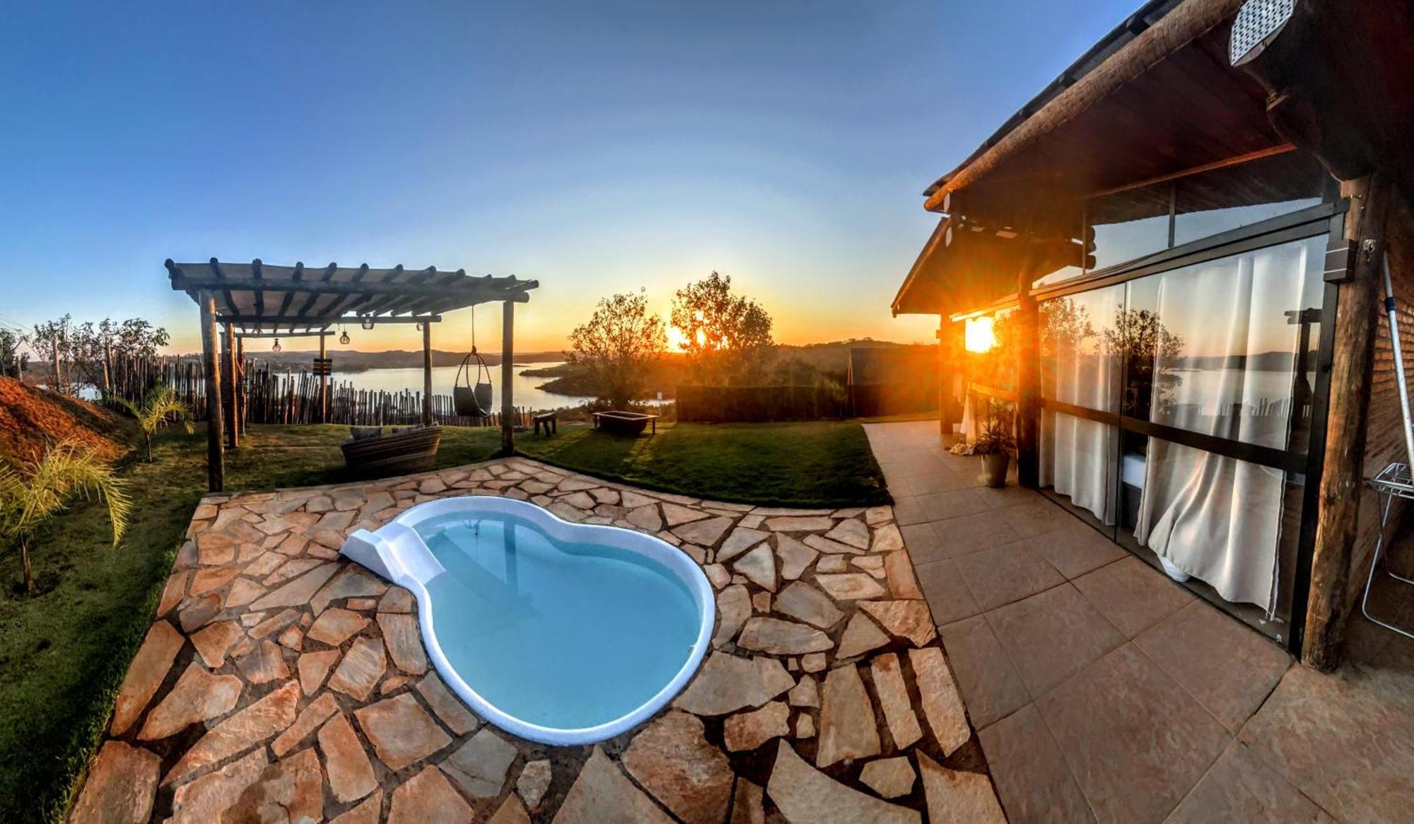 Chale Mirante, Piscina, Cachoeira, Lago E Vista Espetacular Alexânia Kültér fotó